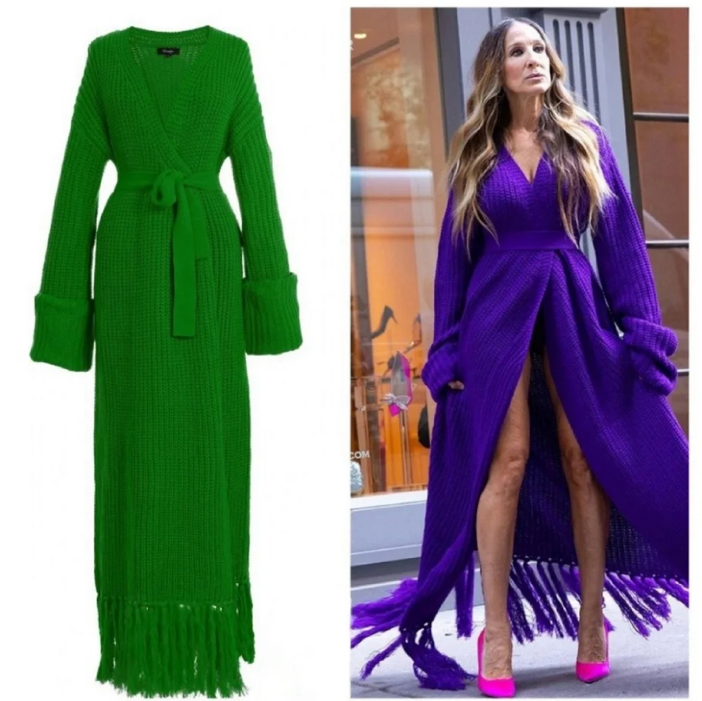 Green Knit Sweater Dress - Picture 1 of 8